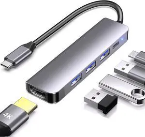 WRIARICH USB C Hub HDMI, 5 in 1 USB C Hub Multiport Adapter with 4K HDMI, PD 100W Charging, 3 USB-A Data Ports, USB C to HDMI Splitter Compatible with MacBook Pro/Air WRIARICH USB C Hub HDMI, 5 in 1 USB C Hub Multiport Adapter with 4K HDMI, PD 100W Charging, 3 USB-A Data Ports, USB C to HDMI Splitter Compatible with MacBook Pro/Air