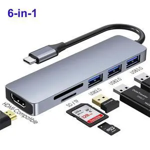 WRIARICH USB C Hub, 6 in 1 USB C to HDMI Splitter, 5Gbps USB3.0 Data Port, 2*USB 2.0, 4K HDMI Port, SD/TF Card Reader, for iPad Pro MacBook Pro Laptops and More WRIARICH USB C Hub, 6 in 1 USB C to HDMI Splitter, 5Gbps USB3.0 Data Port, 2*USB 2.0, 4K HDMI Port, SD/TF Card Reader, for iPad Pro MacBook Pro Laptops and More