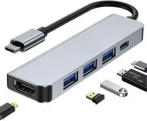 WRIARICH USB C Hub 5 in 1 Multiport Adapter 4K HDMI, 100W Power Delivery, 3 USB-A Data Ports, USB C Dongle for MacBook Pro/Air, iPad Pro, iMac, iPhone 15 Pro/Pro Max, XPS WRIARICH USB C Hub 5 in 1 Multiport Adapter 4K HDMI, 100W Power Delivery, 3 USB-A Data Ports, USB C Dongle for MacBook Pro/Air, iPad Pro, iMac, iPhone 15 Pro/Pro Max, XPS