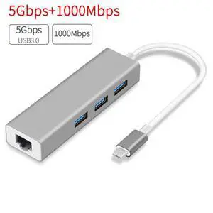 Gigabit Ethernet Adapter, USB C to USB 3.0 Hub, RJ45 LAN Network Converter Compatible with MacBook pro air 2019 2018, Nintendo Switch, XPS, Chromebook, Surface Book2, GalaxyS9, Gray Gigabit Ethernet Adapter, USB C to USB 3.0 Hub, RJ45 LAN Network Converter Compatible with MacBook pro air 2019 2018, Nintendo Switch, XPS, Chromebook, Surface Book2, GalaxyS9, Gray