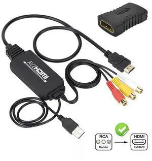 RCA to HDMI Converter, AV to HDMI Adapter, Composite to HDMI Adapter Support 1080P, PAL/ NTSC Compatible with WII/WII U/PS one/PS2/PS3/STB/Xbox/VHS/VCR/Blue-Ray DVD ect. RCA to HDMI Converter, AV to HDMI Adapter, Composite to HDMI Adapter Support 1080P, PAL/ NTSC Compatible with WII/WII U/PS one/PS2/PS3/STB/Xbox/VHS/VCR/Blue-Ray DVD ect.
