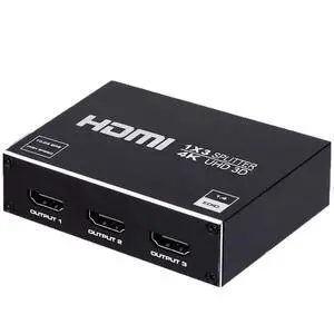 WRIARICH HDMI Splitter 1 in 3 Out, 1x3 Power HDMI Splitter 3 Ports w/AC Adapter, 4Kx2K@30Hz 3D Full HD Distributor for Xbox, PS5, Roku Blu-Ray Player, HDTV - Adapter Included WRIARICH HDMI Splitter 1 in 3 Out, 1x3 Power HDMI Splitter 3 Ports w/AC Adapter, 4Kx2K@30Hz 3D Full HD Distributor for Xbox, PS5, Roku Blu-Ray Player, HDTV - Adapter Included