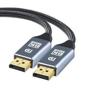 8K DP 1.4 Cable 6.6Feet, 8K Displayport Cable, Durable Pure Copper Cord, 32.4Gbps Ultra High Speed, 8K@60Hz, 4K@144Hz, Support HBR3, DSC 1.2, HDR10, Compatible for Graphics Card, VR Headset, Gray 8K DP 1.4 Cable 6.6Feet, 8K Displayport Cable, Durable Pure Copper Cord, 32.4Gbps Ultra High Speed, 8K@60Hz, 4K@144Hz, Support HBR3, DSC 1.2, HDR10, Compatible for Graphics Card, VR Headset, Gray