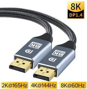 WRIARICH Certified DisplayPort Cable 1.4, 8K DP Cable 10FT (8K@60Hz, 2K@240Hz, 4K@144Hz, 32.4Gbps) Support HDCP 2.2, HDR10 FreeSync G-Sync for Gaming Laptop TV PC Computer Monitor (Grey) WRIARICH Certified DisplayPort Cable 1.4, 8K DP Cable 10FT (8K@60Hz, 2K@240Hz, 4K@144Hz, 32.4Gbps) Support HDCP 2.2, HDR10 FreeSync G-Sync for Gaming Laptop TV PC Computer Monitor (Grey)