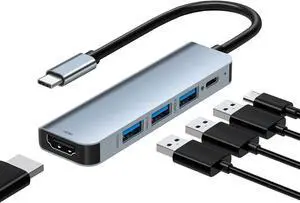 WRIARICH USB C Hub 3.0 with HDMI 4K, 100W PD, 3*USB 3.0(5Gbps), 5 in 1 USB C to HDMI Hub Docking Station for MacBook Air/Pro, iPad Pro, Mac WRIARICH USB C Hub 3.0 with HDMI 4K, 100W PD, 3*USB 3.0(5Gbps), 5 in 1 USB C to HDMI Hub Docking Station for MacBook Air/Pro, iPad Pro, Mac