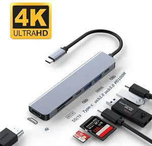 WRIARICH USB C to HDMI Adapter, 7-in-1 USB C Docking Station Dual Monitors for Windows, USB C Adapter with 4K HDMI, USB 3.0, USB 2.0, 100W PD, USB-C Data,SD/TF for Laptops, Computers, MacBook Pro/Air WRIARICH USB C to HDMI Adapter, 7-in-1 USB C Docking Station Dual Monitors for Windows, USB C Adapter with 4K HDMI, USB 3.0, USB 2.0, 100W PD, USB-C Data,SD/TF for Laptops, Computers, MacBook Pro/Air