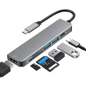 WRIARICH USB C Hub, USB C Adapter 6 in 1 Multi-port USB C to with 4K HDMI, SD/TF Card Reader, USB 3.0 and 2*USB-A 2.0, USB C Dock Compatible for MacBook and Type C Devices WRIARICH USB C Hub, USB C Adapter 6 in 1 Multi-port USB C to with 4K HDMI, SD/TF Card Reader, USB 3.0 and 2*USB-A 2.0, USB C Dock Compatible for MacBook and Type C Devices