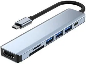 WRIARICH 7-in-1 USB C Hub with 4K HDMI, Multiport USB C Adapter featuring 3 USB A Ports, 100W PD, SD/TF Compatibility, Ideal for MacBook, Surface Pro/Go, iPad Pro/Air, Laptops and Other Type C Devices WRIARICH 7-in-1 USB C Hub with 4K HDMI, Multiport USB C Adapter featuring 3 USB A Ports, 100W PD, SD/TF Compatibility, Ideal for MacBook, Surface Pro/Go, iPad Pro/Air, Laptops and Other Type C Devices