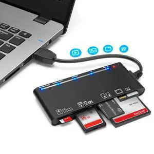 WRIARICH 7 in 1 USB 3.0 Card Reader - Plug & Play, Compatible with Apple & Windows, Supports SD SDXC SDHC CF CFI TF Micro SD Micro SDXC Micro SDHC MS MMC UHS-I Cards WRIARICH 7 in 1 USB 3.0 Card Reader - Plug & Play, Compatible with Apple & Windows, Supports SD SDXC SDHC CF CFI TF Micro SD Micro SDXC Micro SDHC MS MMC UHS-I Cards