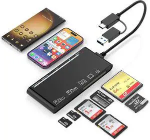 WRIARICH USB3.0/USB C Micro SD Card Reader, 5Gbps 7-in-2 SD Card Reader to USB Adapter, Memory Card Reader for SD SDXC SDHC CF CFI TF Micro SD Micro SDXC Micro SDHC MS MMC UHS-I Cards WRIARICH USB3.0/USB C Micro SD Card Reader, 5Gbps 7-in-2 SD Card Reader to USB Adapter, Memory Card Reader for SD SDXC SDHC CF CFI TF Micro SD Micro SDXC Micro SDHC MS MMC UHS-I Cards