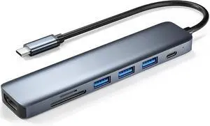 WRIARICH USB C Hub, 7 in 1 USB-C Multiport Adapter with 4K HDMI, 100W Power Delivery, 3 USB A Ports, SD/TF Card Reader, for MacBook Pro/Air, iMac, iPad Pro, Surface Pro 7/8, XPS and More WRIARICH USB C Hub, 7 in 1 USB-C Multiport Adapter with 4K HDMI, 100W Power Delivery, 3 USB A Ports, SD/TF Card Reader, for MacBook Pro/Air, iMac, iPad Pro, Surface Pro 7/8, XPS and More