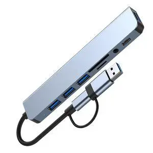 8in1 USB C Multiport Adapter with 4X USB, 100W Power Delivery,TF/SD Card Reader and 3.5mm Audio Compatible with MacBook, iPad Pro, iMac, S23, XPS17 8in1 USB C Multiport Adapter with 4X USB, 100W Power Delivery,TF/SD Card Reader and 3.5mm Audio Compatible with MacBook, iPad Pro, iMac, S23, XPS17