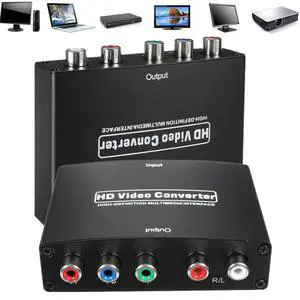 HDMI to 1080P Component Video (YPbPr) Converter with Scaler,HDMI to Component Adapter Support Coaxial Audio Output and R/L Audio(Black) HDMI to 1080P Component Video (YPbPr) Converter with Scaler,HDMI to Component Adapter Support Coaxial Audio Output and R/L Audio(Black)