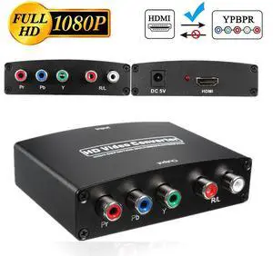 HDMI to Component Converter, avedio links HDMI to 1080P YPbPr 5RCA RGB + R/L Video Audio Adapter, Support Apple TV, PS3, Roku, Xbox, Fire Stick, DVD Players to HDTV and Projector (Black) HDMI to Component Converter, avedio links HDMI to 1080P YPbPr 5RCA RGB + R/L Video Audio Adapter, Support Apple TV, PS3, Roku, Xbox, Fire Stick, DVD Players to HDTV and Projector (Black)