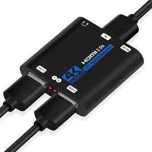 WRIARICH HDMI Splitter 1x2 with 3.5mm Jack audio out, 1 in 2 Out Audio Video Distributor Box, HDMI 2.0b, HDCP 2.2, HDR, Support 4K@60Hz Ultra HD 3D for PS4, Xbox, Blu-ray Players (OZF6-1) WRIARICH HDMI Splitter 1x2 with 3.5mm Jack audio out, 1 in 2 Out Audio Video Distributor Box, HDMI 2.0b, HDCP 2.2, HDR, Support 4K@60Hz Ultra HD 3D for PS4, Xbox, Blu-ray Players (OZF6-1)