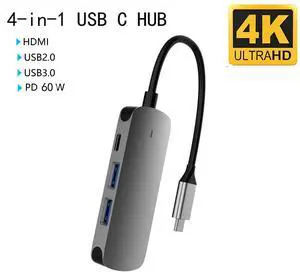 USB C Hub, USB C HDMI Adapter 4K 30Hz 4 in 1 Type C Hub to 4K HDMI USB 3.0/2.0 Ports 60W Power Delivery for MacBook Pro 2019 2018 2017 Galaxy Note 10 S10 S9 S8 Plus Chromebook XPS USB C Hub, USB C HDMI Adapter 4K 30Hz 4 in 1 Type C Hub to 4K HDMI USB 3.0/2.0 Ports 60W Power Delivery for MacBook Pro 2019 2018 2017 Galaxy Note 10 S10 S9 S8 Plus Chromebook XPS
