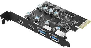 WRIARICH 4 Ports Superspeed 5Gbps USB 3.0 PCI Express Expansion Card (2X Type USB C - 2 USB A) for Windows 11/10/8/7/XP/Vista, Built in Self-Powered Technology, No Need Additional Power Supply WRIARICH 4 Ports Superspeed 5Gbps USB 3.0 PCI Express Expansion Card (2X Type USB C - 2 USB A) for Windows 11/10/8/7/XP/Vista, Built in Self-Powered Technology, No Need Additional Power Supply