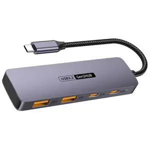 WRIARICH 10Gbps USB C Hub, USB C HUB with 2 USB-C 3.2 and 2 USB-A 3.2 Ports, USB Port Extender Splitter, USB C to USB A Hub Multiport Adapter for Laptop, MacBook Pro Air, iPad, iMac WRIARICH 10Gbps USB C Hub, USB C HUB with 2 USB-C 3.2 and 2 USB-A 3.2 Ports, USB Port Extender Splitter, USB C to USB A Hub Multiport Adapter for Laptop, MacBook Pro Air, iPad, iMac