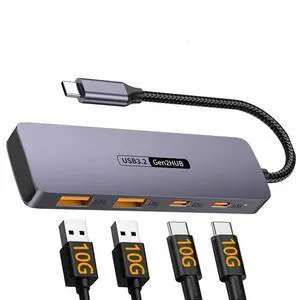 WRIARICH USB C Hub, 10Gbps USB C Splitter for Laptop, 2 USB C 3.2 and 2 USB A 3.2 Data Ports for MacBook Air/Pro, Surface Pro, XPS, PC, Flash Drive, iPhone 15/15 Pro/15 Pro Max WRIARICH USB C Hub, 10Gbps USB C Splitter for Laptop, 2 USB C 3.2 and 2 USB A 3.2 Data Ports for MacBook Air/Pro, Surface Pro, XPS, PC, Flash Drive, iPhone 15/15 Pro/15 Pro Max
