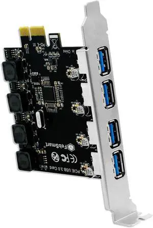 Jansicotek 4 Ports PCIE USB 3.0 Card Super Speed 5Gbps PCI Express (PCIe) Expansion Card for Windows 11/10/8.1/8/7/Vista/XP/Server Jansicotek 4 Ports PCIE USB 3.0 Card Super Speed 5Gbps PCI Express (PCIe) Expansion Card for Windows 11/10/8.1/8/7/Vista/XP/Server