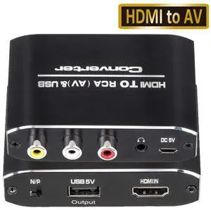 HDMI to 3RCA with 3.5mm Aux Audio, HDMI to AV 3RCA and HDMI Adapter Support 1080P 60Hz for TV Stick, Roku, Chromecast, Apple TV, PC, Laptop, Xbox, HDTV, DVD-Black HDMI to 3RCA with 3.5mm Aux Audio, HDMI to AV 3RCA and HDMI Adapter Support 1080P 60Hz for TV Stick, Roku, Chromecast, Apple TV, PC, Laptop, Xbox, HDTV, DVD-Black
