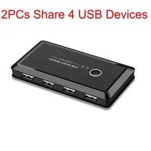 USB Switcher Selector 2 Computers Sharing 4 USB2.0 Devices KVM Switch Hub Adapter for Keyboard Mouse Printer Scanner U-Disk, Hard Drives, Headsets, KVM Console Box Compatible with Mac/Windows/Linux USB Switcher Selector 2 Computers Sharing 4 USB2.0 Devices KVM Switch Hub Adapter for Keyboard Mouse Printer Scanner U-Disk, Hard Drives, Headsets, KVM Console Box Compatible with Mac/Windows/Linux