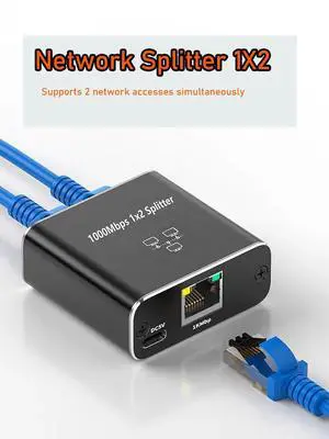 Ethernet Splitter 1 to 2 1000Mbps High Speed RJ45 LAN Splitter Adapter Gigabit Fast Internet CAT 5 5e 6 7 8 Network Cable Multi Port Splitter HUB for Home Office Business Ethernet Splitter 1 to 2 1000Mbps High Speed RJ45 LAN Splitter Adapter Gigabit Fast Internet CAT 5 5e 6 7 8 Network Cable Multi Port Splitter HUB for Home Office Business