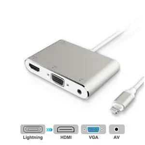 WRIARICH HDMI VGA AV Adapter Conventor, Compatible with iPhone Xs(Max)/XR/X/8/7/6/5 and Plus Series iPad iPod to HDTV Projector Monitor (HD) WRIARICH HDMI VGA AV Adapter Conventor, Compatible with iPhone Xs(Max)/XR/X/8/7/6/5 and Plus Series iPad iPod to HDTV Projector Monitor (HD)