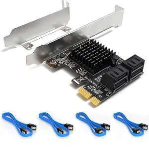 WRIARICH PCIE 1X SATA Card 4 Ports,with Low Profile Bracket, PCIE to SATA 3.0 6 Gbps Controller, PCIE to SATA Expansion Card,SATA Controller PCIE Card WRIARICH PCIE 1X SATA Card 4 Ports,with Low Profile Bracket, PCIE to SATA 3.0 6 Gbps Controller, PCIE to SATA Expansion Card,SATA Controller PCIE Card