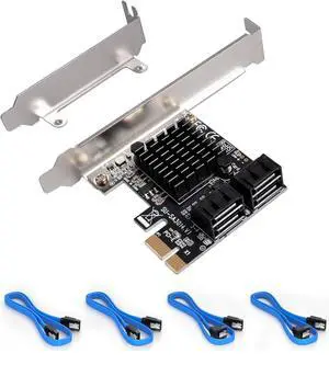 WRIARICH SATA Card 4 Port with 4 SATA Cables, 6 Gbps SATA 3.0 Controller PCI Express Expression Card with Low Profile Bracket Support 4 SATA 3.0 Devices WRIARICH SATA Card 4 Port with 4 SATA Cables, 6 Gbps SATA 3.0 Controller PCI Express Expression Card with Low Profile Bracket Support 4 SATA 3.0 Devices