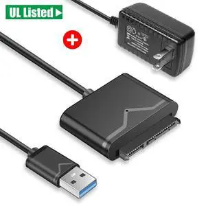 WRIARICH SATA to USB 3.0 Cable, USB 3.0 to SATA III Hard Drive Adapter Compatible for 2.5 3.5 Inch HDD/SSD Hard Drive Disk and SATA Optical Drive with 12V/2A Power Adapter, Support UASP( UT-3112) WRIARICH SATA to USB 3.0 Cable, USB 3.0 to SATA III Hard Drive Adapter Compatible for 2.5 3.5 Inch HDD/SSD Hard Drive Disk and SATA Optical Drive with 12V/2A Power Adapter, Support UASP( UT-3112)
