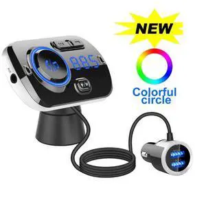 Bluetooth FM Transmitter for Car, QC3.0 Bluetooth Adapter Car Audio, LED Backlit Dual USB Ports, Wireless FM Transmitter Receiver Hand-Free Calling MP3 Music Player Suport TF Card AUX Bluetooth FM Transmitter for Car, QC3.0 Bluetooth Adapter Car Audio, LED Backlit Dual USB Ports, Wireless FM Transmitter Receiver Hand-Free Calling MP3 Music Player Suport TF Card AUX