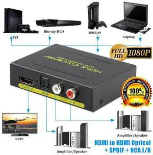 WRIARICH HDMI to HDMI + SPDIF + RCA L / R Audio Extractor Converter (HDMI input,HDMI+ Audio output) Support 4K@30Hz 1080P Full HD 3D WRIARICH HDMI to HDMI + SPDIF + RCA L / R Audio Extractor Converter (HDMI input,HDMI+ Audio output) Support 4K@30Hz 1080P Full HD 3D