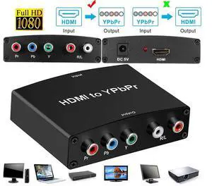 HDMI to YPbPr Converter, 1080P HDMI to Component, HDMI to RGB Converter, HDMI in Component Out Converter for MacBook TV Blu-Ray DVD PS4 DVD, PSP, Xbox 360,Amazon Fire TV (HDMI to Ypbpr) HDMI to YPbPr Converter, 1080P HDMI to Component, HDMI to RGB Converter, HDMI in Component Out Converter for MacBook TV Blu-Ray DVD PS4 DVD, PSP, Xbox 360,Amazon Fire TV (HDMI to Ypbpr)