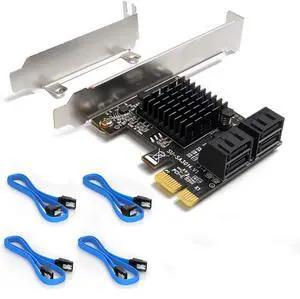 WRIARICH SATA Card, 4 Port with 4 SATA Cable, SATA Controller Expansion Card with Low Profile Bracket, Non-Raid, Boot as System Disk, Support 4 SATA 3.0 Devices WRIARICH SATA Card, 4 Port with 4 SATA Cable, SATA Controller Expansion Card with Low Profile Bracket, Non-Raid, Boot as System Disk, Support 4 SATA 3.0 Devices