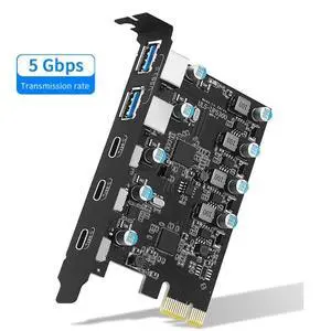 WRIARICH PCI-E to 5Gbps USB3.0 5-Port(3*USB C - 2*USB A) Expansion Card,PCI Express USB Add in Card, Internal USB Hub Converter for Desktop PC Host Card Support Windows 10/8/7/XP and MAC OS WRIARICH PCI-E to 5Gbps USB3.0 5-Port(3*USB C - 2*USB A) Expansion Card,PCI Express USB Add in Card, Internal USB Hub Converter for Desktop PC Host Card Support Windows 10/8/7/XP and MAC OS