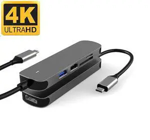 WRIARICH USB C Hub Multiport Adapter - 5 in 1 Portable Space Aluminum Dongle with 4K HDMI Output, USB 3.0/2.0 Ports, SD/Micro SD Card Reader Compatible for MacBook Pro, XPS More Type C Devices WRIARICH USB C Hub Multiport Adapter - 5 in 1 Portable Space Aluminum Dongle with 4K HDMI Output, USB 3.0/2.0 Ports, SD/Micro SD Card Reader Compatible for MacBook Pro, XPS More Type C Devices