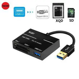 WRIARICH All in One USB 3.0 To XQD Card Reader 500MB/S High Speed USB3.0 HUB Aluminium Card Reader Adapter For Sony M/G Series For Lexar Accesso WRIARICH All in One USB 3.0 To XQD Card Reader 500MB/S High Speed USB3.0 HUB Aluminium Card Reader Adapter For Sony M/G Series For Lexar Accesso