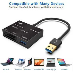 XQD Card Reader SD USB3.0 Adapter, 5Gpbs Super Speed XQD Memory Card Reader, Compatible with Sony G/M Series Lexar 2933x/1400x USB Mark XQD Card, Support Windows/Mac OS System XQD Card Reader SD USB3.0 Adapter, 5Gpbs Super Speed XQD Memory Card Reader, Compatible with Sony G/M Series Lexar 2933x/1400x USB Mark XQD Card, Support Windows/Mac OS System