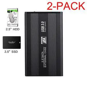 WRIARICH SATA to USB 3.0 5GBPS SSD Aluminum Housing External Enclosure Adapter Case for 2.5 Inch SSD & HDD 9.5mm 7mm External Hard Drive Case Support 3TB , 2-Pack WRIARICH SATA to USB 3.0 5GBPS SSD Aluminum Housing External Enclosure Adapter Case for 2.5 Inch SSD & HDD 9.5mm 7mm External Hard Drive Case Support 3TB , 2-Pack