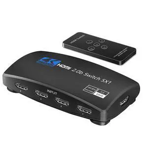 HDMI Switch 4K@60Hz, 5 Port HDMI 2.0 Switcher Selector 5 in 1 Out HDMI Switch with IR Remote Control, Supports 4K HDR10 HDCP 2.2 3D Dolby for Nintendo Switch,Xbox PS5/PS4,Fire Stick and More - OZQ3-5 HDMI Switch 4K@60Hz, 5 Port HDMI 2.0 Switcher Selector 5 in 1 Out HDMI Switch with IR Remote Control, Supports 4K HDR10 HDCP 2.2 3D Dolby for Nintendo Switch,Xbox PS5/PS4,Fire Stick and More - OZQ3-5
