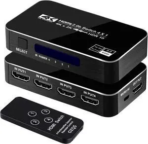 HDMI Switch, 4K 60Hz HDMI Splitter 4 in 1 Out, 4-Port HDMI Switcher Selector with Remote Control,Supports Full HD 4K HDR10 HDCP 2.2 3D Dolby DST Compatible with Fire Stick,HDTV,PS4 Game - OZQ5 HDMI Switch, 4K 60Hz HDMI Splitter 4 in 1 Out, 4-Port HDMI Switcher Selector with Remote Control,Supports Full HD 4K HDR10 HDCP 2.2 3D Dolby DST Compatible with Fire Stick,HDTV,PS4 Game - OZQ5