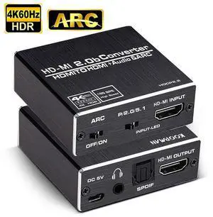 Aluminum Shell HDMI Audio Extractor Splitter Converter, 4K 60Hz HDMI to HDMI +Optical TOSLINK SPDIF +3.5mm AUX Audio Adapter Supports HDMI 2.0,18Gpbs Bandwidth,Dolby Digital/DTS,PCM HDR10,(OZV8-1) Aluminum Shell HDMI Audio Extractor Splitter Converter, 4K 60Hz HDMI to HDMI +Optical TOSLINK SPDIF +3.5mm AUX Audio Adapter Supports HDMI 2.0,18Gpbs Bandwidth,Dolby Digital/DTS,PCM HDR10,(OZV8-1)