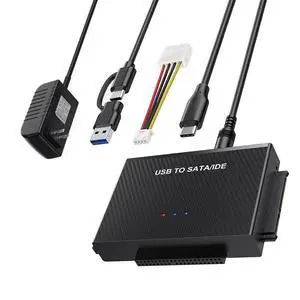 WRIARICH USB C to SATA and IDE Adapter, External Hard Drive Ultra Recovery Converter for Universal 2.5 3.5 IDE and SATA HDD SSD, DVD/CD-ROM Optical Drive, Easy to Use WRIARICH USB C to SATA and IDE Adapter, External Hard Drive Ultra Recovery Converter for Universal 2.5 3.5 IDE and SATA HDD SSD, DVD/CD-ROM Optical Drive, Easy to Use