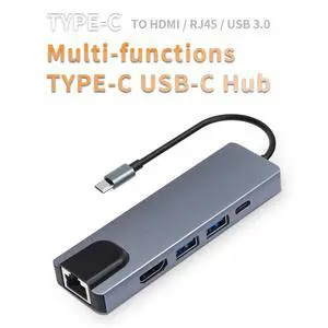 USB C Hub, 5-in-1 USB C PD Ethernet Hub with 100W Power Delivery, 4K HDMI, 1Gbps Ethernet, 2 USB 3.0 Data Ports, for MacBook Pro, MacBook Air, iPad Pro, XPS, and More USB C Hub, 5-in-1 USB C PD Ethernet Hub with 100W Power Delivery, 4K HDMI, 1Gbps Ethernet, 2 USB 3.0 Data Ports, for MacBook Pro, MacBook Air, iPad Pro, XPS, and More
