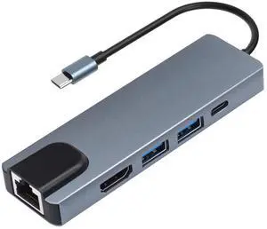 5-in-1 USB C Hub, USB C PD Ethernet Hub with 4K HDMI, 1000Mbps Ethernet Port, 100W Power Delivery and 2 Ports USB 3.0, for MacBook Pro, MacBook Air, iPad Pro, XPS, and More 5-in-1 USB C Hub, USB C PD Ethernet Hub with 4K HDMI, 1000Mbps Ethernet Port, 100W Power Delivery and 2 Ports USB 3.0, for MacBook Pro, MacBook Air, iPad Pro, XPS, and More