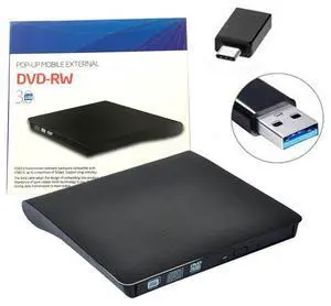 External CD Drive,Type C USB 3.0 Portable CD DVD +/-RW Drive Slim DVD/CD ROM Rewriter Burner Writer Compatible with Laptop Desktop PC Windows Linux OS Apple Mac - Black External CD Drive,Type C USB 3.0 Portable CD DVD +/-RW Drive Slim DVD/CD ROM Rewriter Burner Writer Compatible with Laptop Desktop PC Windows Linux OS Apple Mac - Black