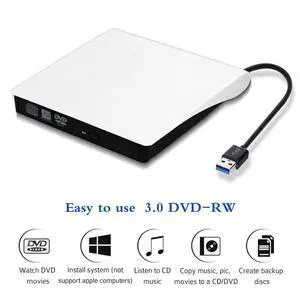WRIARICH External DVD Drive USB 3.0, Portable CD DVD +/-RW Optical Drive Burner Writer for Windows 10/8 / 7 Laptop Desktop Mac MacBook Pro Air iMac HP Dell LG Asus Acer Lenovo Thinkpad, White WRIARICH External DVD Drive USB 3.0, Portable CD DVD +/-RW Optical Drive Burner Writer for Windows 10/8 / 7 Laptop Desktop Mac MacBook Pro Air iMac HP Dell LG Asus Acer Lenovo Thinkpad, White