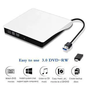 XD001 External DVD Drive USB 3.0/Type-C Portable Slot-inCD/DVD+/-RW Burner Player USB C Superdrive CD ROM for Laptop Mac MacBook Pro Air Windows Desktop PC (White) XD001 External DVD Drive USB 3.0/Type-C Portable Slot-inCD/DVD+/-RW Burner Player USB C Superdrive CD ROM for Laptop Mac MacBook Pro Air Windows Desktop PC (White)