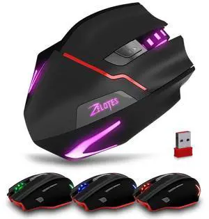 Zelotes F-18 Rechargeable Wireless Gaming Mouse, 3200 DPI Wired/Wireless RGB Gamer Mouse For Pro Game Notebook Laptop Computer Zelotes F-18 Rechargeable Wireless Gaming Mouse, 3200 DPI Wired/Wireless RGB Gamer Mouse For Pro Game Notebook Laptop Computer